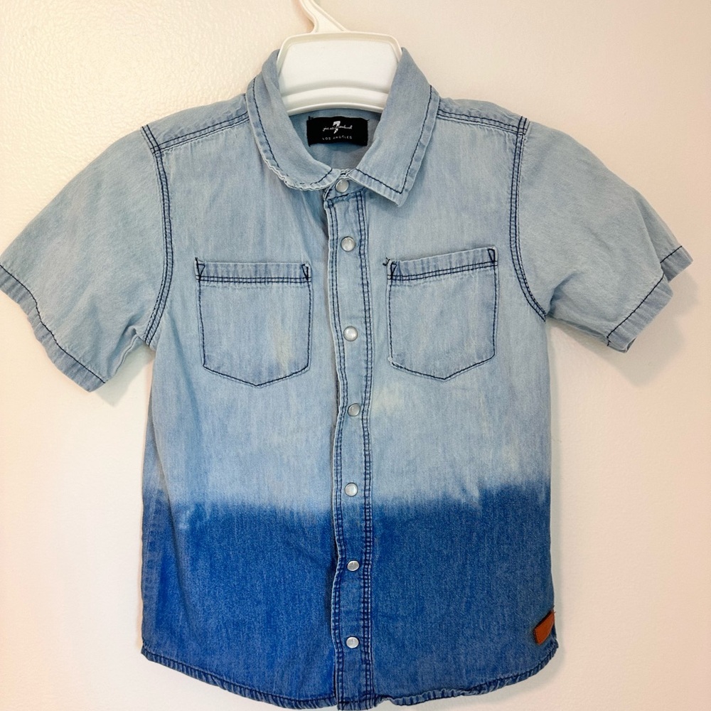 7 for all man kind button up denim dress shirt